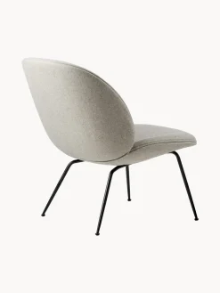 New GUBI Fauteuil lounge Beetle Tissu gris clair, noir mat