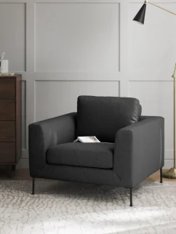 Clearance Westwing Collection Fauteuil lounge Cucita Tissu anthracite