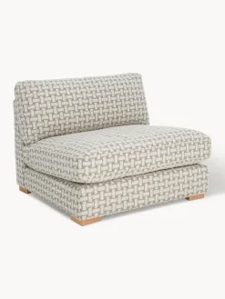 Outlet Ellos Home Fauteuil lounge en bouclette Stories Tissu beige, blanc