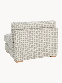 Outlet Ellos Home Fauteuil lounge en bouclette Stories Tissu beige, blanc