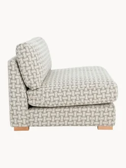 Outlet Ellos Home Fauteuil lounge en bouclette Stories Tissu beige, blanc