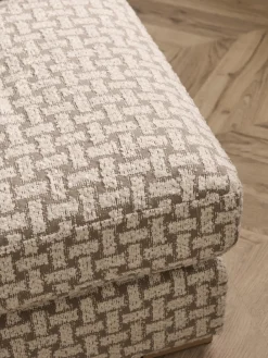 Outlet Ellos Home Fauteuil lounge en bouclette Stories Tissu beige, blanc