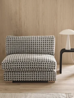 Online Ellos Home Fauteuil lounge en bouclette Stories Tissu noir, blanc