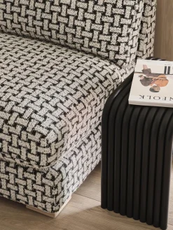 Online Ellos Home Fauteuil lounge en bouclette Stories Tissu noir, blanc