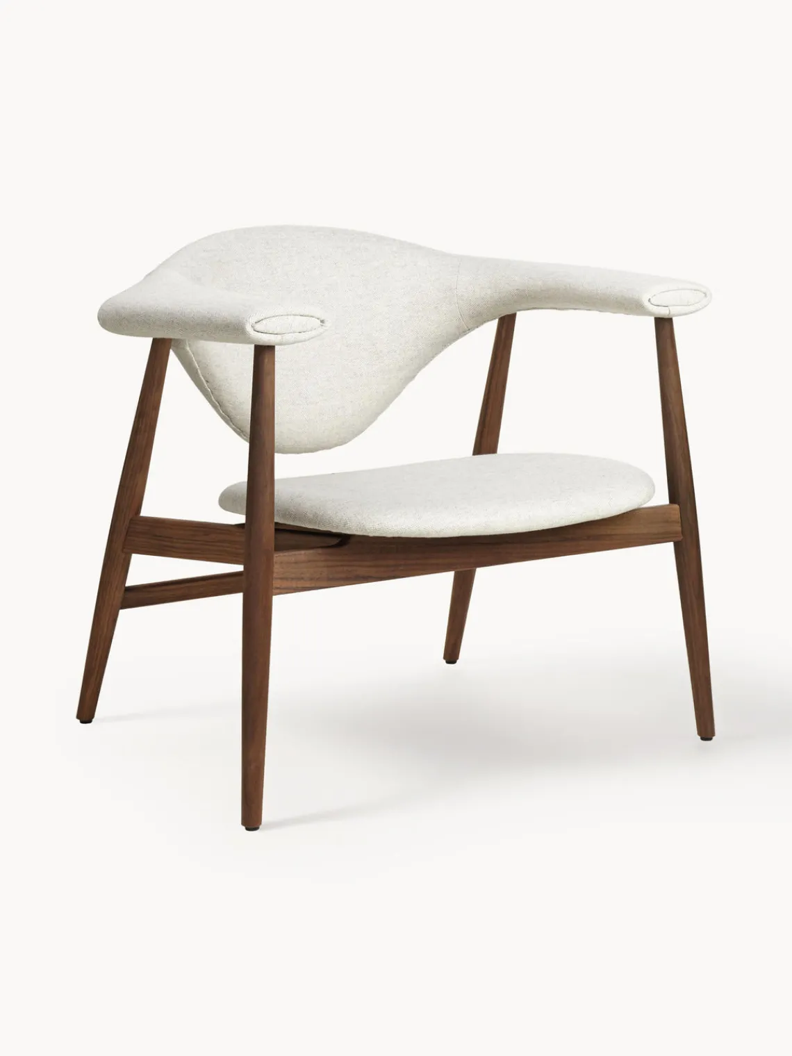 Best GUBI Fauteuil lounge en noyer Masculo Tissu blanc cassé, bois de noyer