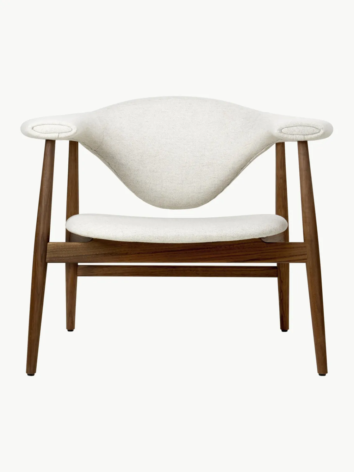 Best GUBI Fauteuil lounge en noyer Masculo Tissu blanc cassé, bois de noyer
