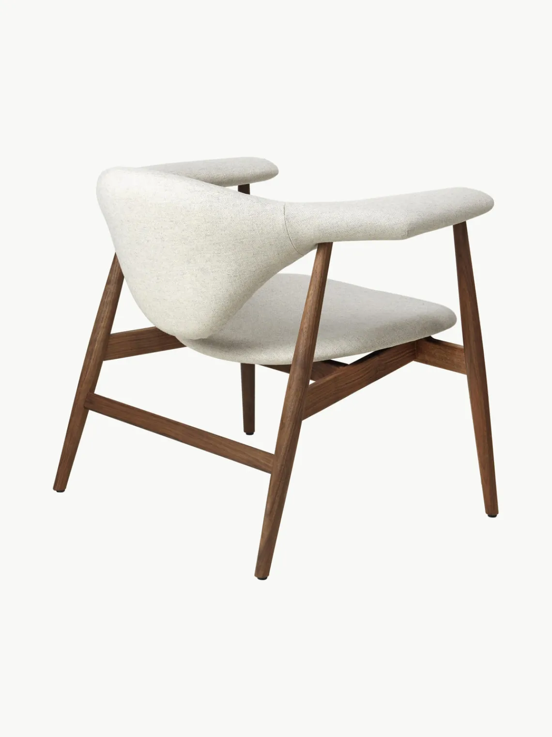 Best GUBI Fauteuil lounge en noyer Masculo Tissu blanc cassé, bois de noyer