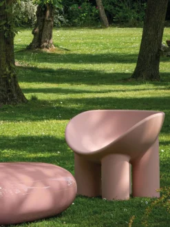 Hot Driade Fauteuil lounge en plastique Roly Poly Vieux rose