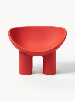Online Driade Fauteuil lounge en plastique Roly Poly Rouge corail