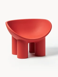 Online Driade Fauteuil lounge en plastique Roly Poly Rouge corail