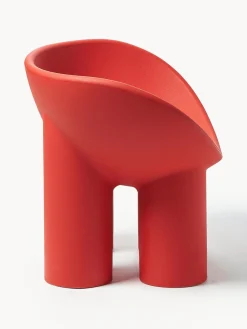 Online Driade Fauteuil lounge en plastique Roly Poly Rouge corail