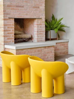 Outlet Driade Fauteuil lounge en plastique Roly Poly Jaune soleil