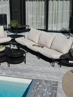 Hot Brafab Fauteuil modulable Blixt Tissu grège, structure noir