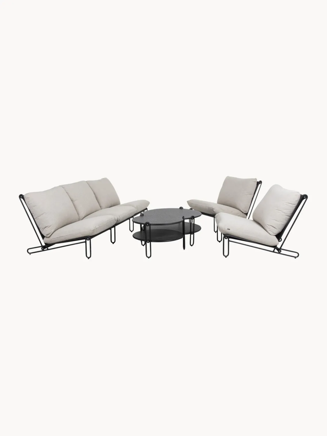 Hot Brafab Fauteuil modulable Blixt Tissu grège, structure noir