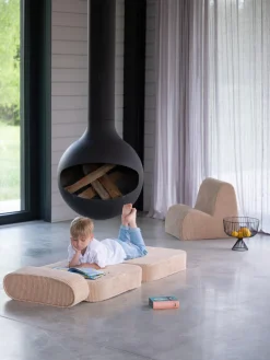 Discount Wigiwama Fauteuil pliant en velours côtelé pour enfant Sugar Velours côtelé beige