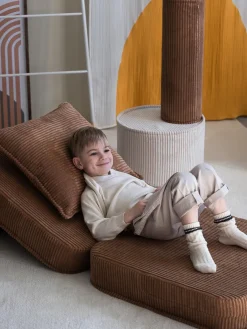 Sale Wigiwama Fauteuil pliant en velours côtelé pour enfant Sugar Velours côtelé brun clair