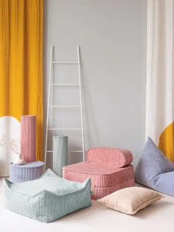 New Wigiwama Fauteuil pliant en velours côtelé pour enfant Sugar Velours côtelé vieux rose