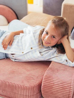 New Wigiwama Fauteuil pliant en velours côtelé pour enfant Sugar Velours côtelé vieux rose