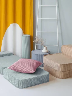 Sale Wigiwama Fauteuil pliant en velours côtelé pour enfant Sugar Velours côtelé bleu ciel