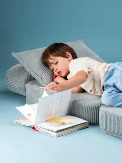 Sale Wigiwama Fauteuil pliant en velours côtelé pour enfant Sugar Velours côtelé bleu ciel