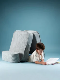 Sale Wigiwama Fauteuil pliant en velours côtelé pour enfant Sugar Velours côtelé bleu ciel