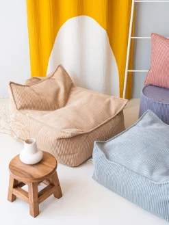 Clearance Wigiwama Fauteuil poire en velours côtelé pour enfant Sugar Velours côtelé beige