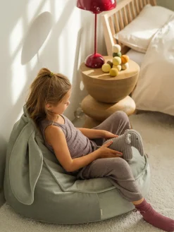 Outlet Wigiwama Fauteuil poire en velours Bunny Velours vert menthe