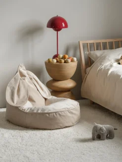 Clearance Wigiwama Fauteuil poire en velours Bunny Velours blanc cassé