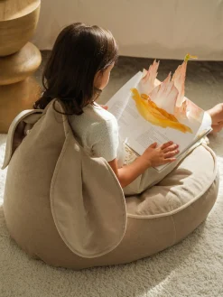 Clearance Wigiwama Fauteuil poire en velours Bunny Velours blanc cassé