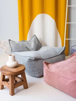 Sale Wigiwama Fauteuil poire pour enfant en velours côtelé Sugar Velours côtelé bleu ciel