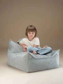 Sale Wigiwama Fauteuil poire pour enfant en velours côtelé Sugar Velours côtelé bleu ciel