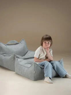 Sale Wigiwama Fauteuil poire pour enfant en velours côtelé Sugar Velours côtelé bleu ciel