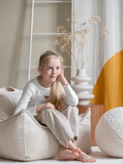 Sale Wigiwama Fauteuil poire pour enfants en velours côtelé Sugar Velours côtelé blanc