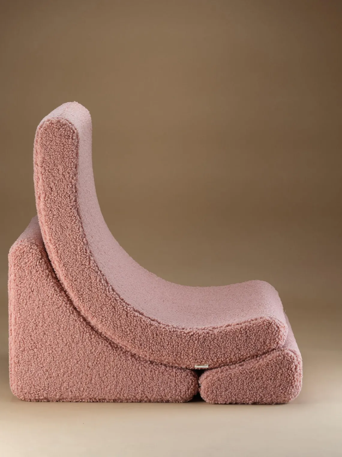 Hot Wigiwama Fauteuil pour enfant en peluche fait main Moon Peluche rose pâle