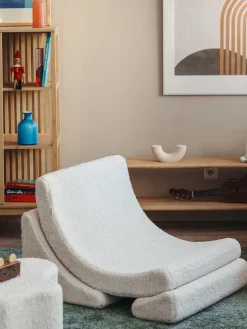 Sale Wigiwama Fauteuil pour enfant en peluche fait main Moon Peluche blanc cassé