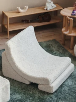 Sale Wigiwama Fauteuil pour enfant en peluche fait main Moon Peluche blanc cassé