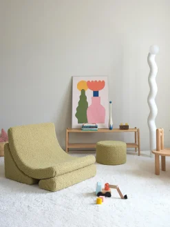 Sale Wigiwama Fauteuil pour enfant en peluche fait main Moon Teddy vert clair