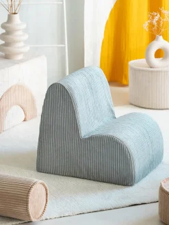 Hot Wigiwama Fauteuil pour enfant en velours côtelé Cloud Velours côtelé bleu ciel