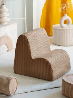 Discount Wigiwama Fauteuil pour enfant en velours côtelé Cloud Velours côtelé brun clair