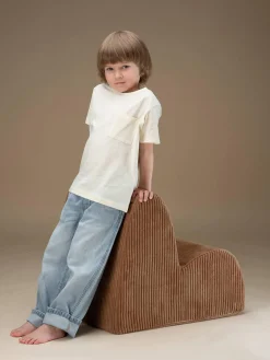 Discount Wigiwama Fauteuil pour enfant en velours côtelé Cloud Velours côtelé brun clair