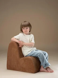 Discount Wigiwama Fauteuil pour enfant en velours côtelé Cloud Velours côtelé brun clair