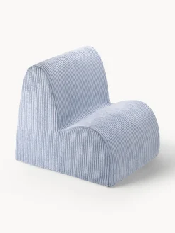 Outlet Wigiwama Fauteuil pour enfant en velours côtelé Cloud Velours côtelé gris-bleu