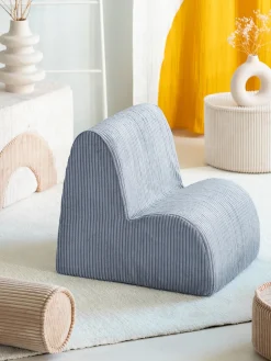 Outlet Wigiwama Fauteuil pour enfant en velours côtelé Cloud Velours côtelé gris-bleu