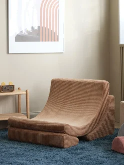 Hot Wigiwama Fauteuil pour enfant en velours côtelé fait main Moon Velours côtelé brun clair
