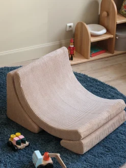 Hot Wigiwama Fauteuil pour enfant en velours côtelé fait main Moon Velours côtelé beige clair