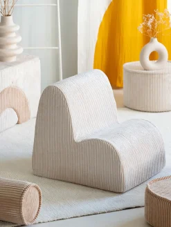 Clearance Wigiwama Fauteuil pour enfants en velours côtelé Cloud Velours côtelé blanc
