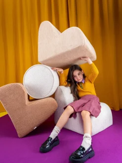 Clearance Wigiwama Fauteuil pour enfants en velours côtelé Cloud Velours côtelé blanc