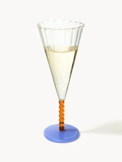 Fashion &k Amsterdam Flûtes à champagne artisanales Perle, 2 pièces