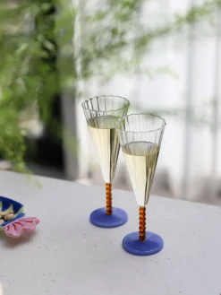 Fashion &k Amsterdam Flûtes à champagne artisanales Perle, 2 pièces