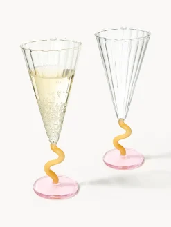 Discount &k Amsterdam Flûtes à champagne artisanales Curve, 2 pièces